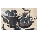 Framed Abstract Artwork Signed G. Braque 27.5 x 24 in