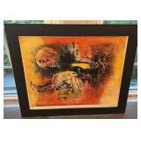Signed and Numbered Abstract Print with Black Matt 23x19