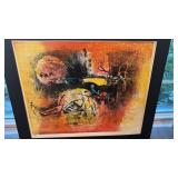 Signed and Numbered Abstract Print with Black Matt 23x19