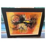 Signed and Numbered Abstract Print with Black Matt 23x19