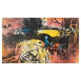 Signed and Numbered Abstract Print with Black Matt 23x19