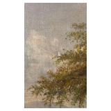 Large Framed Landscape Oil Painting, 43x33 Inches, Unsigned