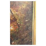 Large Framed Landscape Oil Painting, 43x33 Inches, Unsigned