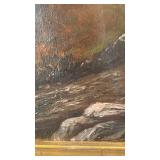 Large Framed Landscape Oil Painting, 43x33 Inches, Unsigned