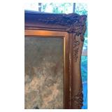 Large Framed Oil Painting Signed Impressionist Cityscape 27.5x39.5