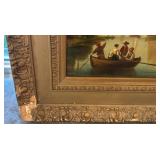 Framed Landscape Oil Painting with Ornate Frame, 28.5 x 22 Inches