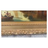 Framed Landscape Oil Painting with Ornate Frame, 28.5 x 22 Inches