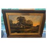 Signed A. Galla Framed Landscape Oil Painting, 16x24 in Canvas
