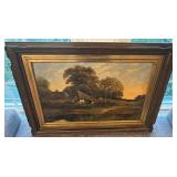 Signed A. Galla Framed Landscape Oil Painting, 16x24 in Canvas