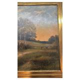 Signed A. Galla Framed Landscape Oil Painting, 16x24 in Canvas