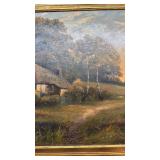 Signed A. Galla Framed Landscape Oil Painting, 16x24 in Canvas