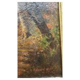 Edward Hill Signed Framed Landscape Oil Painting 22 x 18