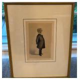 Framed Vanity Fair Caricature Print of Oliver Wendell Holmes 11.5 x 15 in