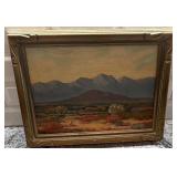 Original Landscape Painting by Leon Goller Framed 11.5 x 14.5 Inches