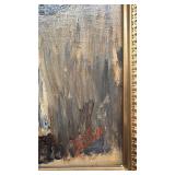 Framed Oil Painting of Woman with Basket Signed by Artist
