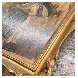Framed Oil Painting of Woman with Basket Signed by Artist