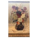 Framed Oil Painting Vase with Flowers Signed C. Hartwig 15.5 x 18