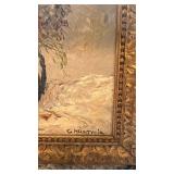 Framed Oil Painting Vase with Flowers Signed C. Hartwig 15.5 x 18