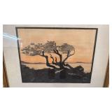 1939 Signed Max Land Framed Landscape Artwork 25.5 x 21.5