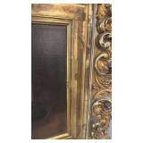 Framed Antique Portrait Oil Painting Unsigned Ornate Gilt Frame 22x19