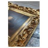 Framed Antique Portrait Oil Painting Unsigned Ornate Gilt Frame 22x19