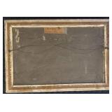 Framed Antique Oil Painting of Woman by Water, Unsigned, 19.5 x 12.5 in
