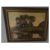 C Harmer Framed Landscape Oil Painting 16.5 x 13.5