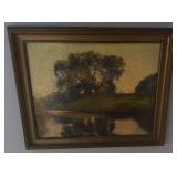 C Harmer Framed Landscape Oil Painting 16.5 x 13.5