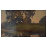 C Harmer Framed Landscape Oil Painting 16.5 x 13.5
