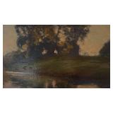 C Harmer Framed Landscape Oil Painting 16.5 x 13.5