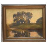 C Harmer Framed Landscape Oil Painting 16.5 x 13.5