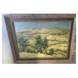 Valerio Cheli Signed Landscape Oil Painting "Colline di Riccione" 1969