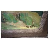 Valerio Cheli Signed Landscape Oil Painting "Colline di Riccione" 1969