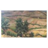 Valerio Cheli Signed Landscape Oil Painting "Colline di Riccione" 1969