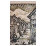 Framed 11 x 15 Signed Artwork Street Scene S. Vidova