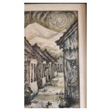Framed 11 x 15 Signed Artwork Street Scene S. Vidova