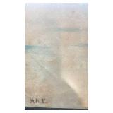 Framed 14x10 Signed Watercolor Painting of Fisherman and Boat by M.A.E.