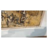 Signed 1963 Framed Abstract Etching by Norman Gorbaty, 57/70