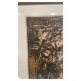 Signed 1963 Framed Abstract Etching by Norman Gorbaty, 57/70