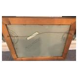 Framed Signed Original Bird Landscape Painting by Medcalf, 17 x 14 Inches