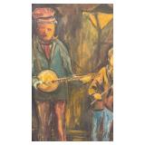 Signed Bedell Framed Original Painting of Musicians 19x25