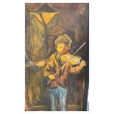 Signed Bedell Framed Original Painting of Musicians 19x25