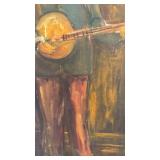 Signed Bedell Framed Original Painting of Musicians 19x25