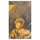 Signed Bedell Framed Original Painting of Musicians 19x25