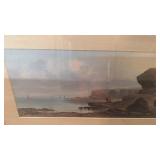 Framed Landscape Painting Signed Lower Left 26 x 14.5 in