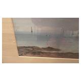 Framed Landscape Painting Signed Lower Left 26 x 14.5 in