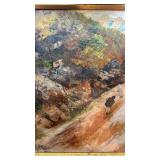 Framed 20 x 16 Signed Landscape Oil Painting by P. Rao