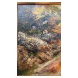Framed 20 x 16 Signed Landscape Oil Painting by P. Rao