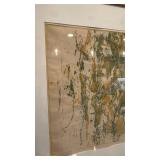 Signed Abstract Mixed Media Artwork by Noland Brown, 1969, Framed