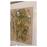 Signed Abstract Mixed Media Artwork by Noland Brown, 1969, Framed